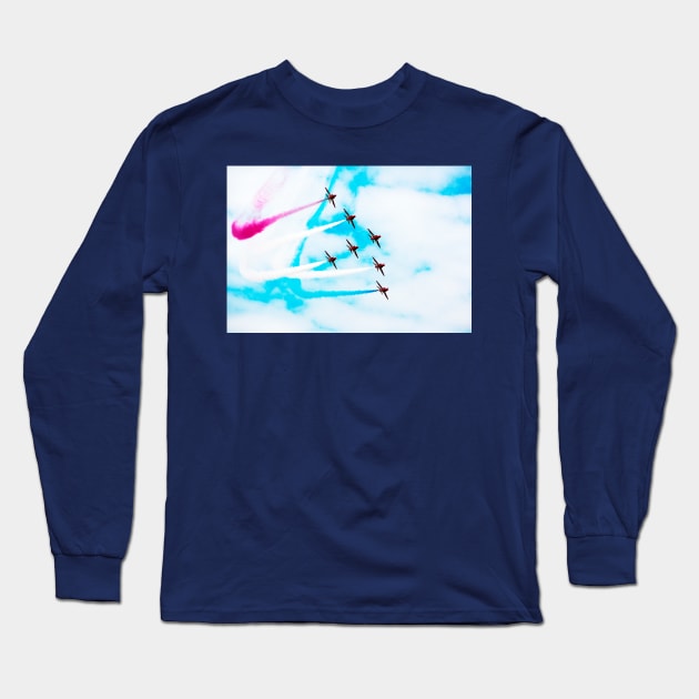 Red Arrows Air Display Team Long Sleeve T-Shirt by tommysphotos